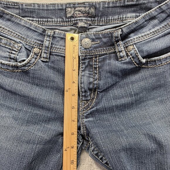 Silver Jeans Womens Size 31x32 Dark Wash Suki Surplus Bootcut Flap PocketCowgirl - Picture 11 of 12